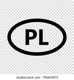 Poland code symbol. short country name. Domain name