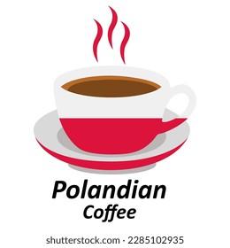 Poland coffee cup logo illustration design. Drink Business concept icon