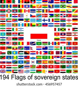 Poland, collection of vector images of flags of the world
