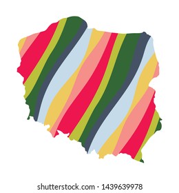 Poland colorful vector map silhouette