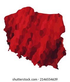 Silueta colorida del mapa vectorial de Polonia
