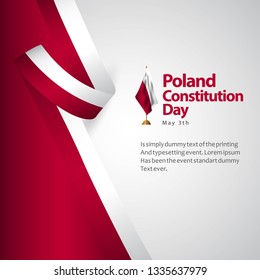 Poland Constitution Day Flag Vector Template Design Illustration