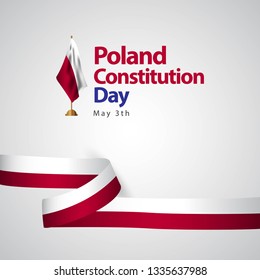Poland Constitution Day Flag Vector Template Design Illustration