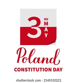 Poland Constitution Day typography poster. Polish holiday celebrate on May 3. Vector template for banner, flyer, shirt, greeting card, etc.