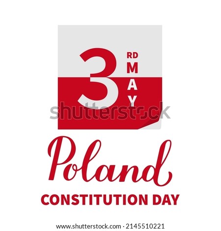 Poland Constitution Day typography poster. Polish holiday celebrate on May 3. Vector template for banner, flyer, shirt, greeting card, etc.