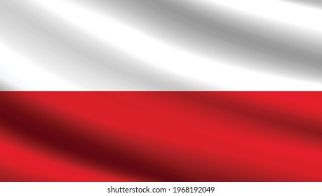 poland country flag design vector wavy flag vector 