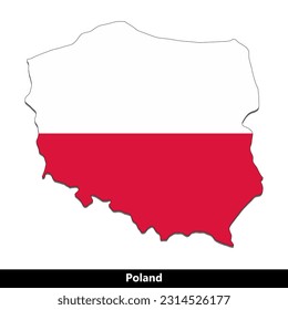 Poland Country - Flag Map
