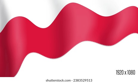 Poland country flag realistic independence day background. Polish commonwealth banner in motion waving, fluttering in wind. Festive patriotic HD format template for independence day