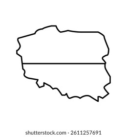 poland country map flag line icon vector. poland country map flag sign. isolated contour symbol black illustration