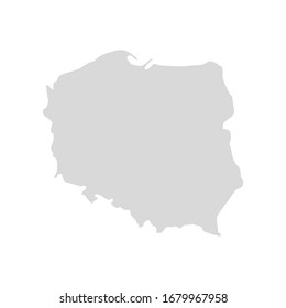 Poland Country Vector Map Shape. Krakow Europe Poland Region World Map.