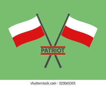 Poland Crossed Flag Emblem 
