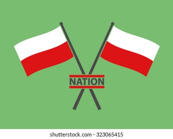 Poland Crossed Flag Emblem