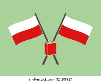 Poland Crossed Flag Emblem Author