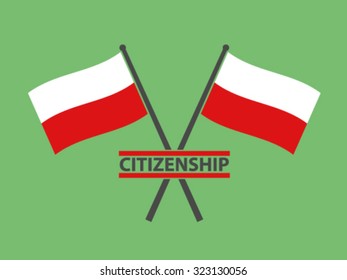 Poland Crossed Flag Emblem Citizenship