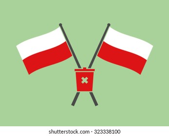 Poland Crossed Flag Emblem Dump Management