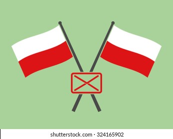 Poland Crossed Flag Emblem Email