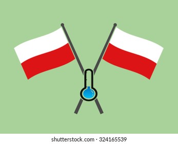 Poland Crossed Flag Emblem Low Traffic