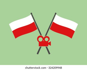 Poland Crossed Flag Emblem Movie Maker