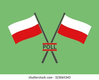 Poland Crossed Flag Emblem Poll