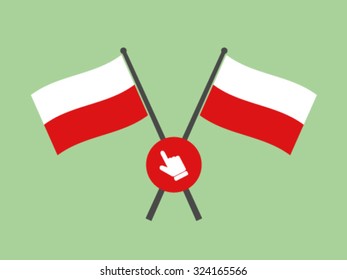 Poland Crossed Flag Emblem Selection