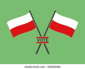 Poland Crossed Flag Emblem Vote