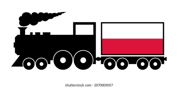 tren de reparto de polonia. ilustración vectorial aislada en fondo blanco

