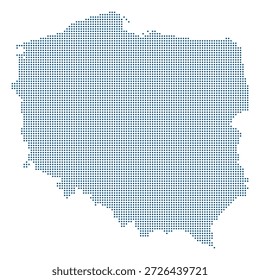 Polonia Mapa punteado en blanco para los modernos centros tecnológicos europeos. Mapa de Polonia mapa punteado.