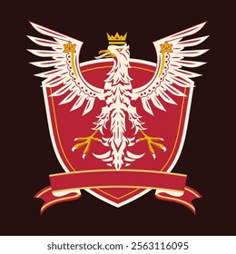 Poland eagle beautiful flat design with black background