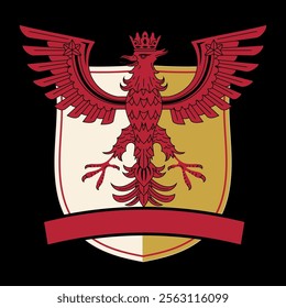 Poland eagle beautiful flat design with black background