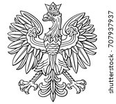 Poland eagle, polish national coat of arm, detailed vector illustration.