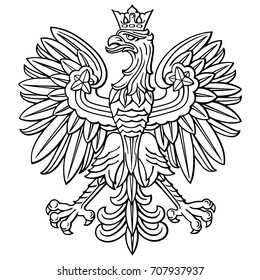 Poland Eagle, Polish National Coat Of Arm, Detailed Vector Illustration.