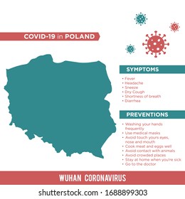 Poland Europe Country Map. Covid-29, Corona Virus Map Infographic Vector Template EPS 10.