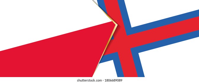 Banderas de Polonia y las Islas Feroe, dos banderas vectoriales símbolo de relación o enfrentamiento.