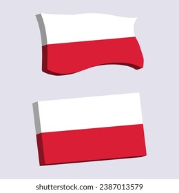 Poland Flag 3d shape vector illustration