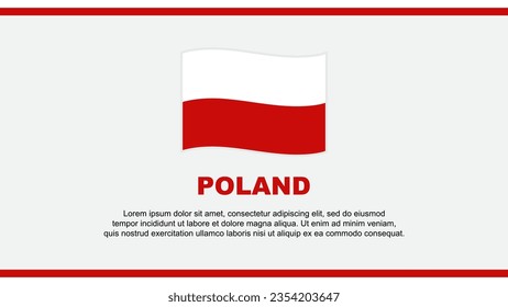 Plantilla de diseño de fondo de resumen de la bandera de Polonia. Cartel del Día de la Independencia de Polonia, Ilustración de vectores de medios sociales. Diseño de Polonia