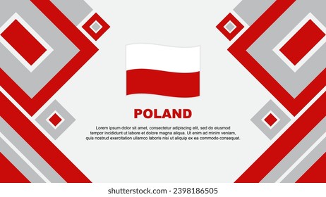 Plantilla de diseño de fondo de resumen de la bandera de Polonia. Ilustración del vector de papel tapiz del Día de la Independencia de Polonia. Caricatura de Polonia