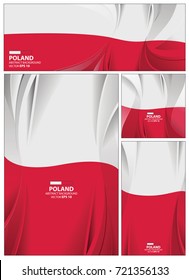 Poland flag abstract colors background. Collection banner design. brochure vector illustration.
