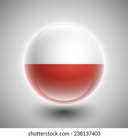 Poland flag, Abstract, Sphere