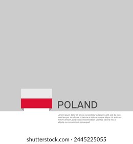 Poland flag background. State patriotic polish banner, cover. Document template with poland flag on white background. National poster. Business booklet. Vector illustration, simple design