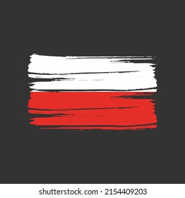 Poland Flag Brush. National Flag