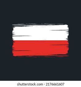 Poland Flag Brush. National Flag