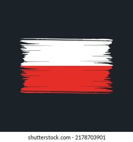 Poland Flag Brush. National Flag