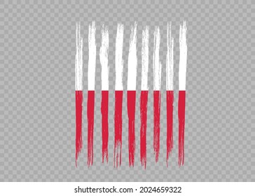 Poland   flag with brush paint textured isolated  on png or transparent background,Symbol Poland,template for banner,advertising ,promote, design,vector,top gold medal winner sport country