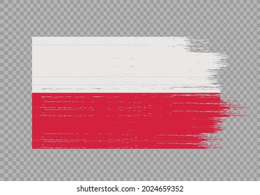 Poland   flag with brush paint textured isolated  on png or transparent background,Symbol Poland,template for banner,advertising ,promote, design,vector,top gold medal winner sport country