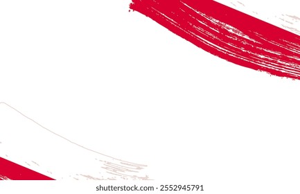 Bandeira da Polônia com efeito de traçado de pincel, traçado de pincel Grunge. Design de bandeira de pintura aquarela.