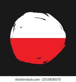 Poland flag, brush stroke isolated background vector