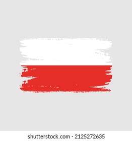 Poland flag brush stroke. National flag