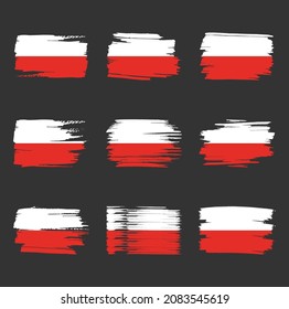 Poland flag brush strokes painted