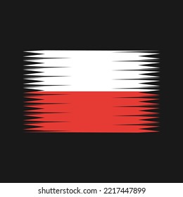 Poland Flag Brush Strokes Painted