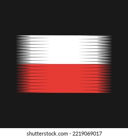 Poland Flag Brush Strokes Painted